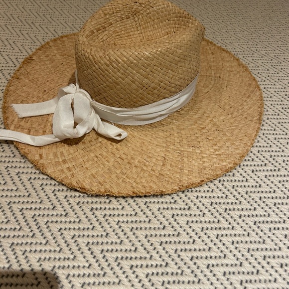 Wyeth by Todd Magill Tan Straw Hat with White Ribbon main image 2